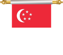 The Flag of Singapore Hanging Banner I