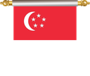 The Flag of Singapore Hanging Banner IV