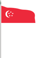 The Flag of Singapore Pole Flag II