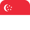 The Flag of Singapore Rounded Square
