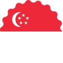 The Flag of Singapore Scallop Circle