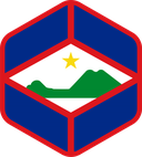 The Flag of Sint Eustatius Rounded Hexagon