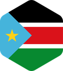 The Flag of South Sudan Rounded Hexagon