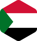 The Flag of Sudan Rounded Hexagon