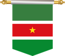 The Flag of Suriname Hanging Banner III
