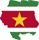 The Flag of Suriname Map