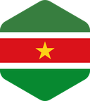 The Flag of Suriname Rounded Hexagon