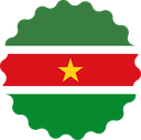 The Flag of Suriname Scallop Circle