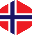 The Flag of Svalbard and Jan Mayen Rounded Hexagon