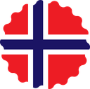 The Flag of Svalbard and Jan Mayen Scallop Circle