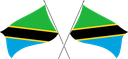 The Flag of Tanzania Crossed Flags