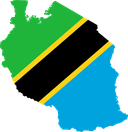 The Flag of Tanzania Map