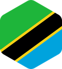 The Flag of Tanzania Rounded Hexagon