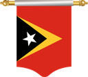 The Flag of Timor Leste Hanging Banner I
