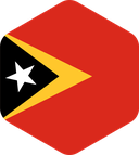 The Flag of Timor Leste Rounded Hexagon
