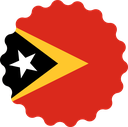 The Flag of Timor Leste Scallop Circle