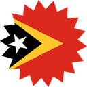 The Flag of Timor Leste Star Burst