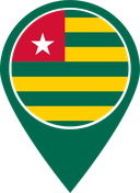 The Flag of Togo Map Pin