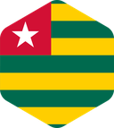 The Flag of Togo Rounded Hexagon