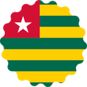 The Flag of Togo Scallop Circle