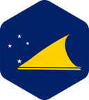 The Flag of Tokelau Rounded Hexagon