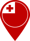 The Flag of Tonga Map Pin