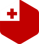 The Flag of Tonga Rounded Hexagon