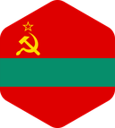 The Flag of Transnistria Rounded Hexagon