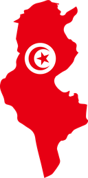 The Flag of Tunisia Map