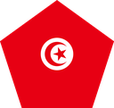 The Flag of Tunisia Pentagon