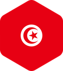 The Flag of Tunisia Rounded Hexagon