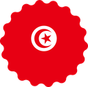 The Flag of Tunisia Scallop Circle