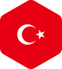 The Flag of Turkey Rounded Hexagon