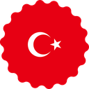 The Flag of Turkey Scallop Circle
