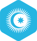The Flag of Turkic Council Rounded Hexagon