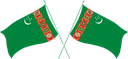 The Flag of Turkmenistan Crossed Flags