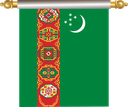 The Flag of Turkmenistan Hanging Banner IV