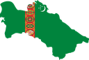 The Flag of Turkmenistan Map