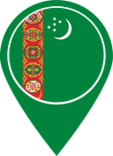 The Flag of Turkmenistan Map Pin