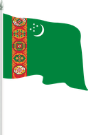 The Flag of Turkmenistan Pole Flag II
