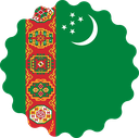 The Flag of Turkmenistan Scallop Circle