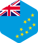 The Flag of Tuvalu Rounded Hexagon
