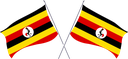 The Flag of Uganda Crossed Flags