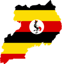 The Flag of Uganda Map