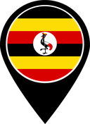 The Flag of Uganda Map Pin