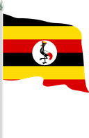 The Flag of Uganda Pole Flag II