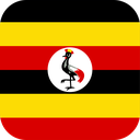 The Flag of Uganda Rounded Square