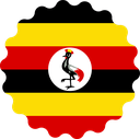 The Flag of Uganda Scallop Circle