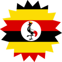 The Flag of Uganda Star Burst