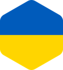 The Flag of Ukraine Rounded Hexagon